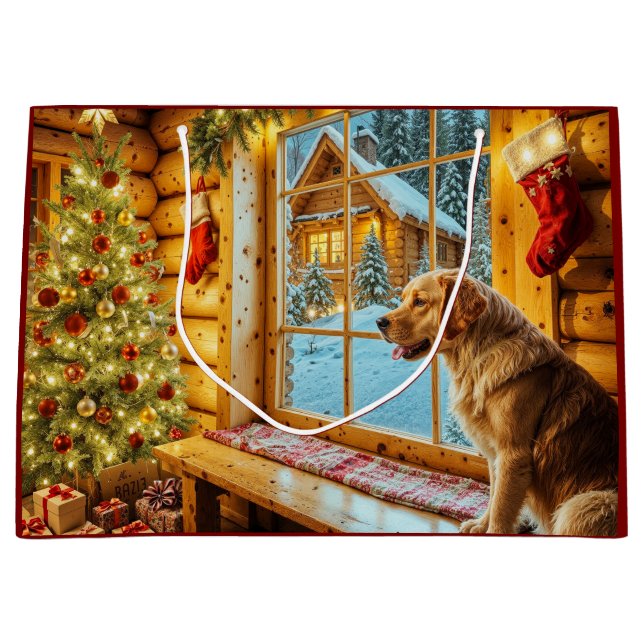 Sacola Para Presentes Grande Feriado de ouro (Frente)