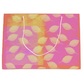 Sacola Para Presentes Grande Feriado em Amarelo, Terracotta e Rosa