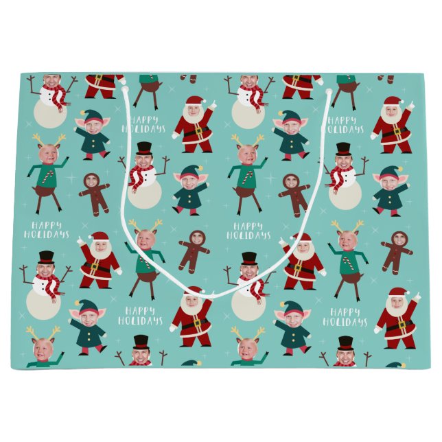 Sacola Para Presentes Grande Feriado Feriado da Família Engraçado Dotado (Frente)