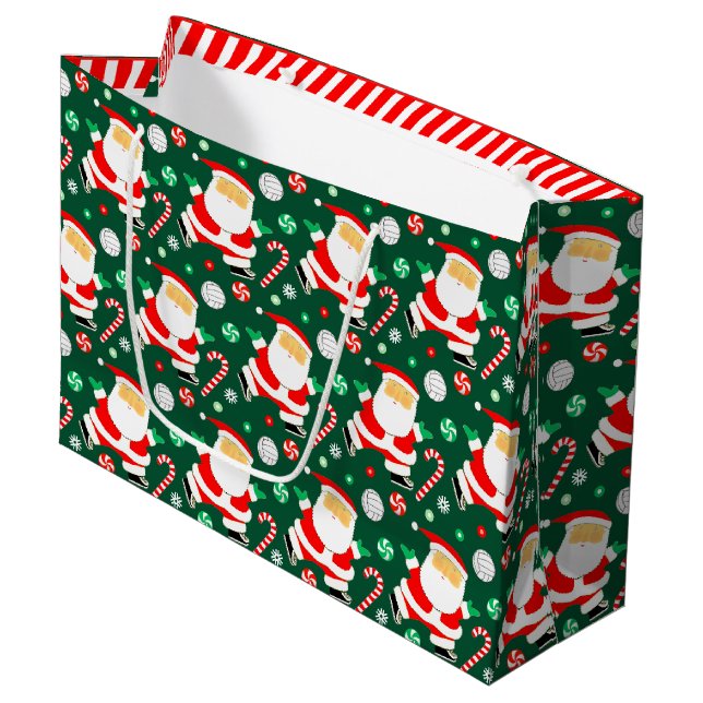 Sacola Para Presentes Grande Feriado Único de Voleibol (Frente inclinada)