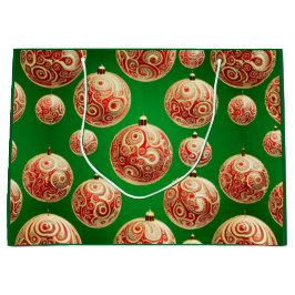 Sacola Para Presentes Grande Feriado Vermelho e Verde