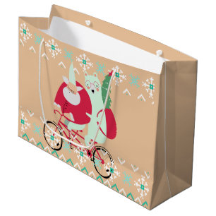 Sacola Para Presentes Grande Feriados de Natal de Santa Claus