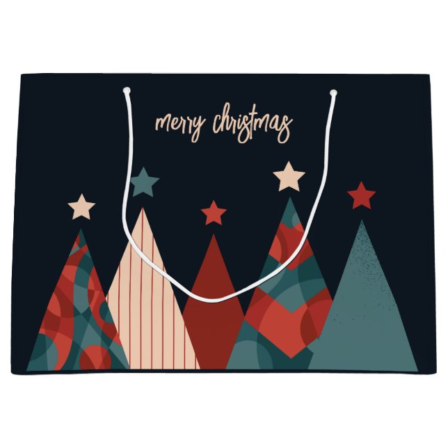 Sacola Para Presentes Grande Férias de Natal abstrato (Frente)