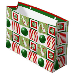 Sacola Para Presentes Grande Férias de Natal da boliche