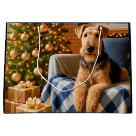 Sacola Para Presentes Grande Férias do Airedale Terrier