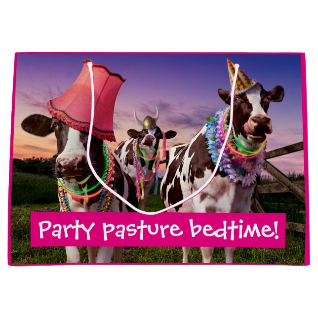 Sacola Para Presentes Grande Festa Até As Vacas Chegarem Em Casa (Frente)