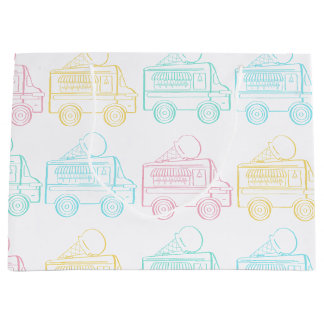 Sacola Para Presentes Grande Festa de aniversário de Caminhão de Sorvete de Art