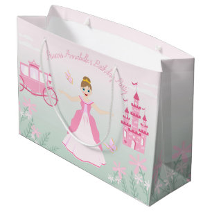 Sacola Para Presentes Grande Festa de aniversário de Fantasia Princesa Rosa
