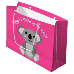 Sacola Para Presentes Grande Festa de aniversário de Koala Bear Cute Kid