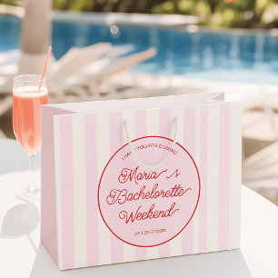 Sacola Para Presentes Grande Festa de Despedida de Solteira Rosa Moderna