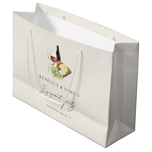 Sacola Para Presentes Grande Festa de Engajamento de Charcuteria Elegante Vinho