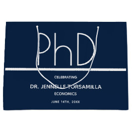 Sacola Para Presentes Grande Festa de formatura Azul Grau PhD Grande Saco de Pr