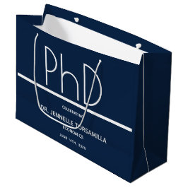 Sacola Para Presentes Grande Festa de formatura Azul Grau PhD Grande Saco de Pr
