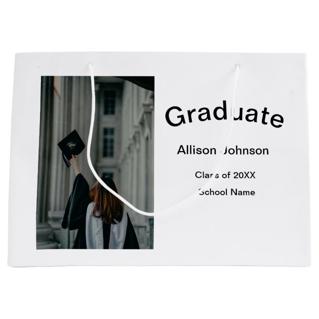 Sacola Para Presentes Grande festa de formatura elegante e elegante (Frente)