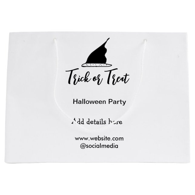 Sacola Para Presentes Grande Festa de Halloween de doces ou travessuras detalhe (Frente)