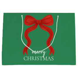 Sacola Para Presentes Grande Festa de Natal do Arco Vermelho Elegante -