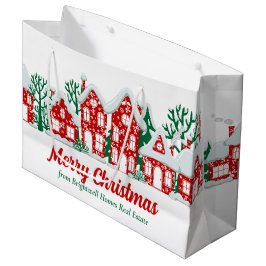 Sacola Para Presentes Grande Festa de Natal Personalizada da Empresa de Imóveis