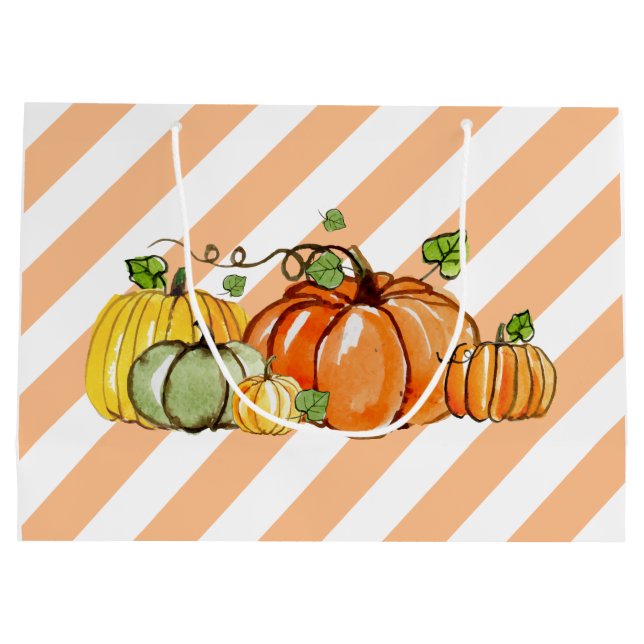 Sacola Para Presentes Grande festa de outono, abóbora, festa de aniversário do  (Verso)