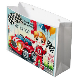 Sacola Para Presentes Grande Festa de primeiro aniversario de Carro