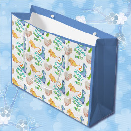 Sacola Para Presentes Grande Festa Dino, Um Dinossauro Bonito, Aniversário, Nom