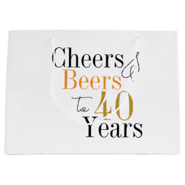 Sacola Para Presentes Grande Festa Mínima de Cervejas de aniversário de 40 anos
