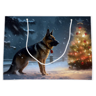 Sacola Para Presentes Grande FESTIE german shepherd Natal