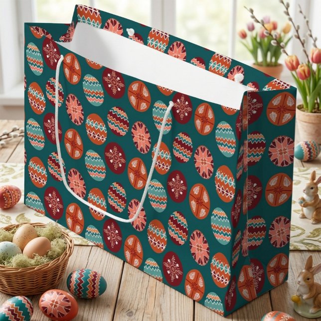 Sacola Para Presentes Grande Festive Easter Large Gift Bag (Criador carregado)