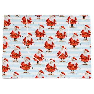 Sacola Para Presentes Grande Festivo Cute Santa Claus