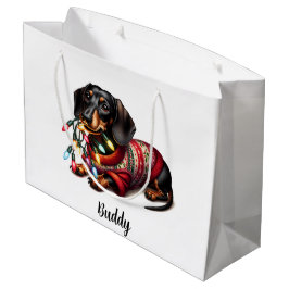Sacola Para Presentes Grande Festivo Dachshund Delight Gift Bag