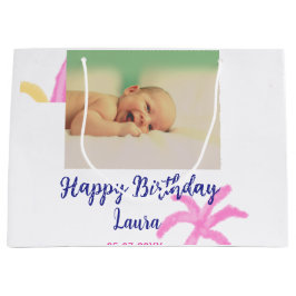 Sacola Para Presentes Grande Filhos bebês primeiro aniversario adicionar nome d