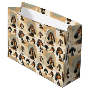 Sacola Para Presentes Grande Filhotes de Daschund de desenho animado