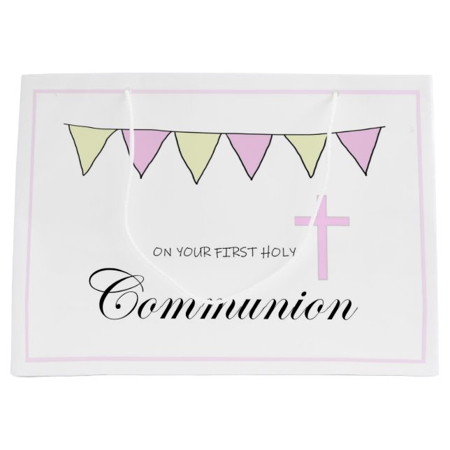 Sacola Para Presentes Grande First Holy Communion (Frente)