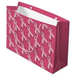 Sacola Para Presentes Grande Fitas Rosa Padrão com Telas
