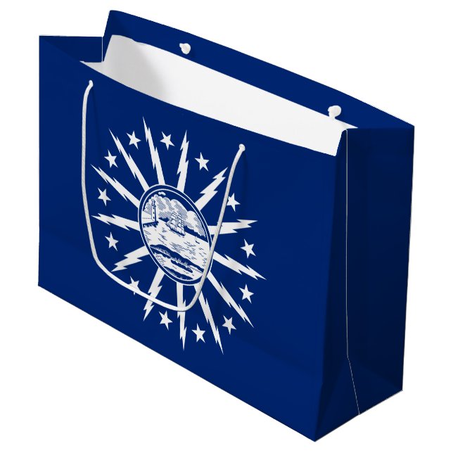 Sacola Para Presentes Grande Flag of Buffalo, New York Large Gift Bag (Frente inclinada)