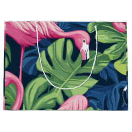 Sacola Para Presentes Grande Flamingo Paradise Gift Bag"