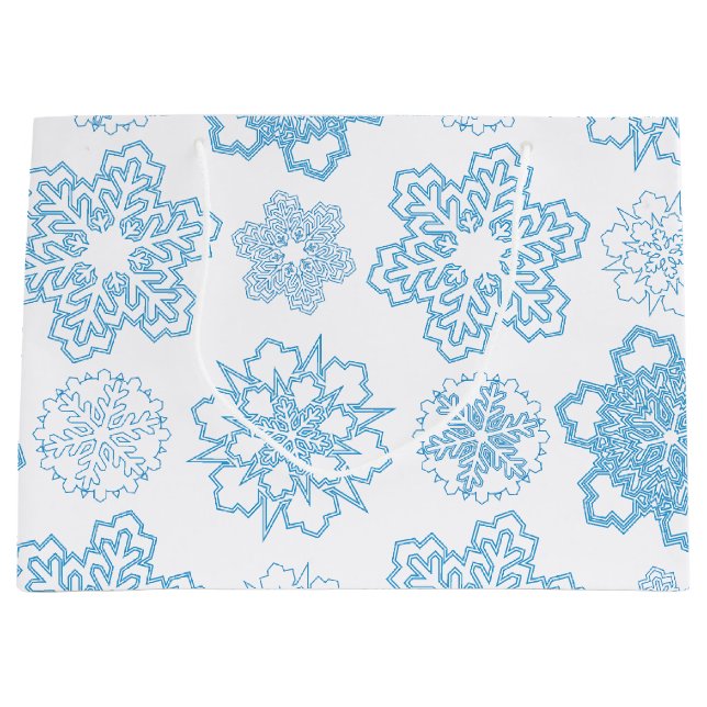 Sacola Para Presentes Grande Floco de neve (Frente)