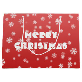 Sacola Para Presentes Grande Flocos de neve de Natal