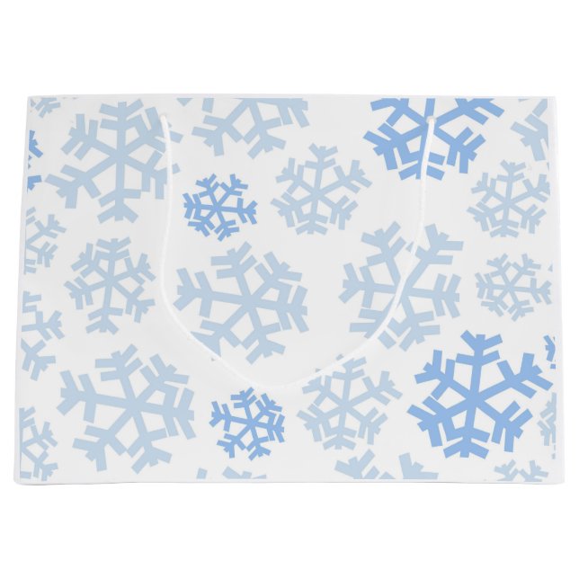Sacola Para Presentes Grande Flocos de neve Winter Wonderland Gift Bag (Frente)