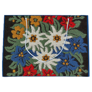 Sacola Para Presentes Grande Flor alpina suíça de Edelweiss