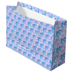 Sacola Para Presentes Grande Flor Azul Roxo bonito