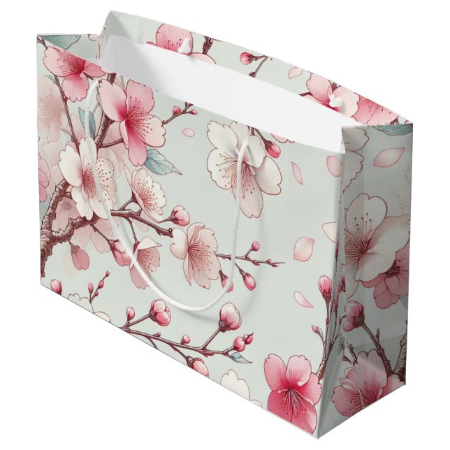 Sacola Para Presentes Grande Flor de Cerejeira (Verso inclinado)
