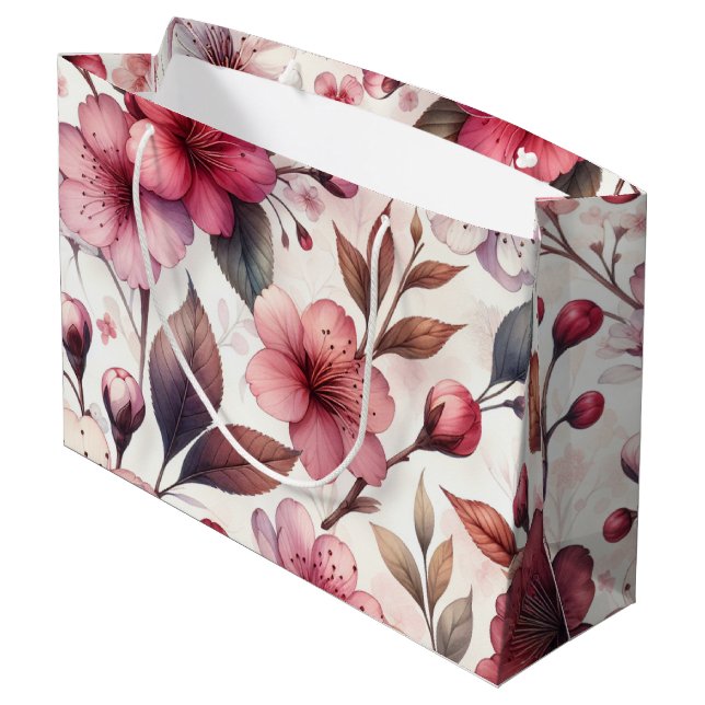 Sacola Para Presentes Grande Flor de Cerejeira (Verso inclinado)