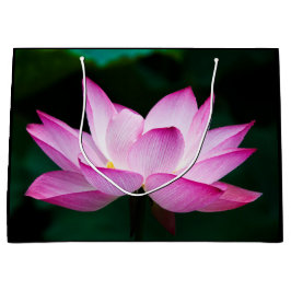 Sacola Para Presentes Grande Flor de Lotus Rosa