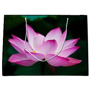 Sacola Para Presentes Grande Flor de Lotus Rosa