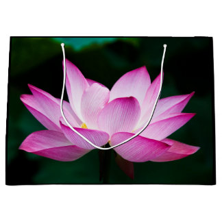 Sacola Para Presentes Grande Flor de Lotus Rosa
