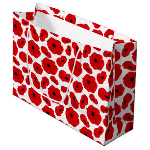 Sacola Para Presentes Grande Flor de Poppy Personalizável Elegante