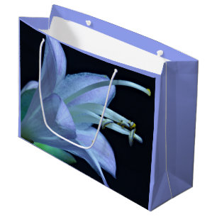 Sacola Para Presentes Grande Flor Hosta Elegante, Azul Lilac All-Occasion