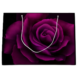 Sacola Para Presentes Grande Flor Rosa vermelha Roxo-Gótica