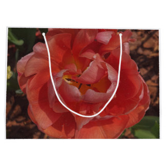 Sacola Para Presentes Grande flor vermelha