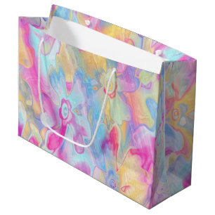 Sacola Para Presentes Grande Florais-5- Pintados Com Grãos